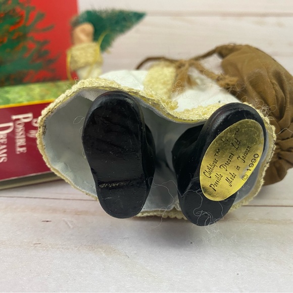 1992 Possible Dreams Clothtique Santa Ornament Holding Bottle Brush Tree W/BOX - Picture 5 of 11